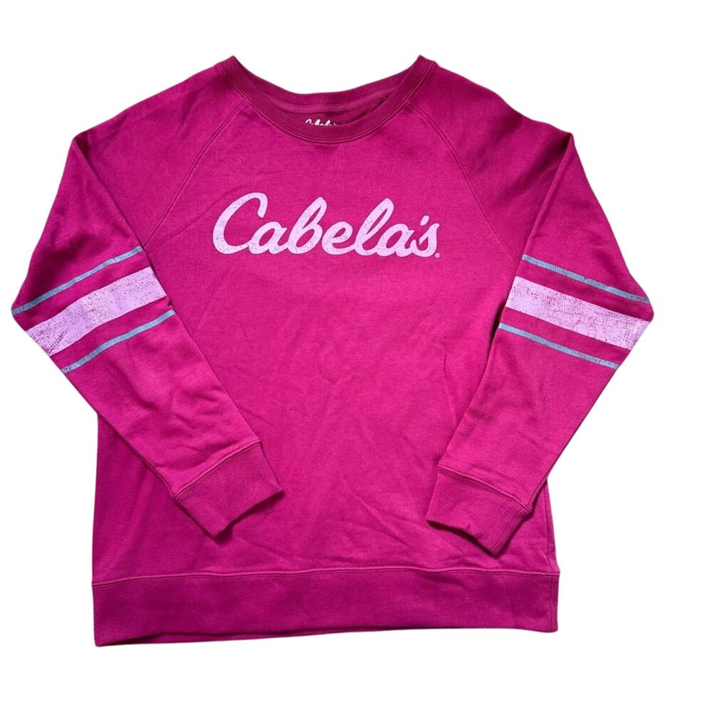 Cabela's Sweatshirt Graphic Pullover Y2K Streetwear Women Size Small Pink